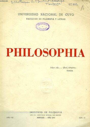 Philosophia, Año Vii, N° 13, 1950