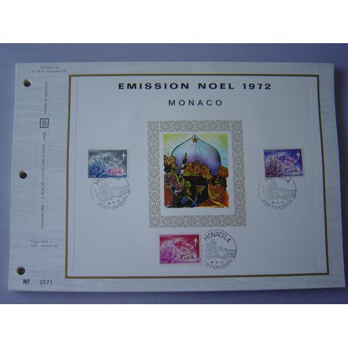 Monaco 1972 - 2 Feuillets Philatéliques Cef 46 Et 47s - Noêl 1972