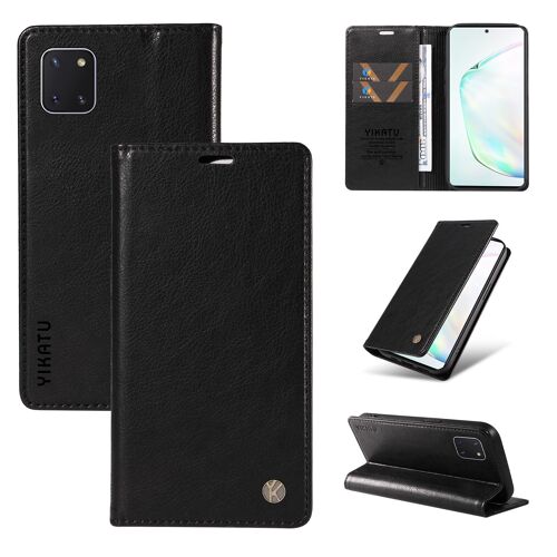 Coque Pour Samsung Galaxy A81,Housse En Cuir Pu Pochette Portefeuille Magnétique Etui De Protection,Antichoc Etui A Rabat Pochette Pour Samsung Galaxy A81,Noir
