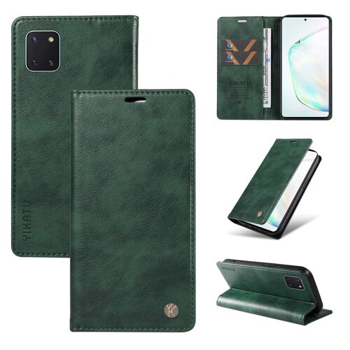 Coque Pour Samsung Galaxy A81,Housse En Cuir Pu Pochette Portefeuille Magnétique Etui De Protection,Antichoc Etui A Rabat Pochette Pour Samsung Galaxy A81,Vert