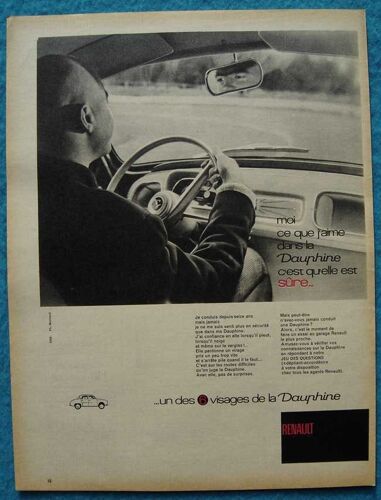 Publicité Papier - Voiture Renault Dauphine De 1959