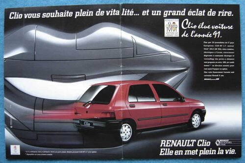 Publicité Papier - Voiture Renault Clio R.T. De 1991