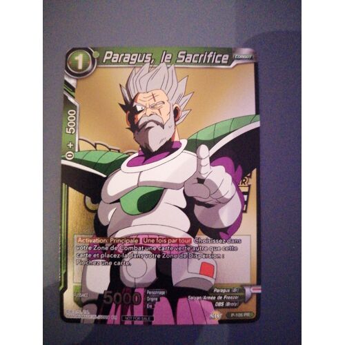 Carte Dragon Ball Super Collector Paragus, Le Sacrifice
