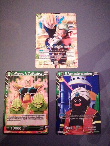 Lot De 3 Cartes Dragon Ball Super Dont Jackie Chun, Nappa Et Popo