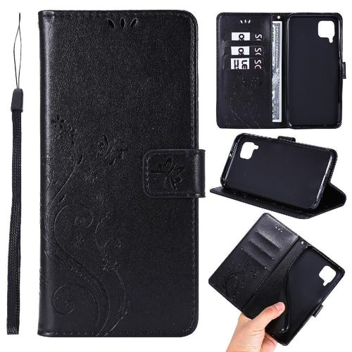 Filp Étui Pour Huawei P40 Lite Titulaire De La Carte Fermeture Magnétique Cuir Pu Sangle De Poignet Bicelle - Noir