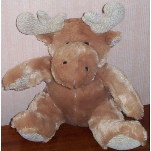 Doudou Peluche Elan  Renne Cerf  Total 32 Cm Marron Clair