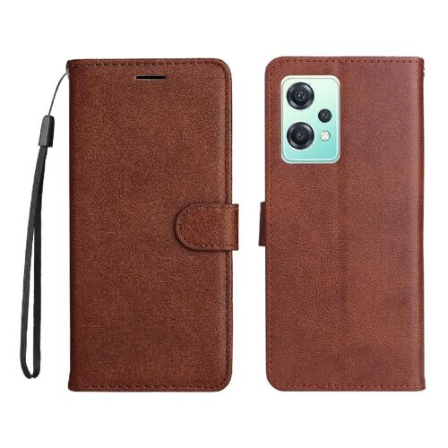 Flip Étui Pour Oneplus Nord Ce2 Lite Cuir De Haute Qualité Couleur Solide Classique Étui De Téléphone Portefeuille D'affaires Avec Fente Pour Carte - Le Brun