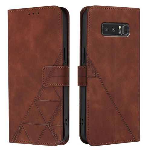 Étui Pour Samsung Galaxy Note 8 Livre De Protection Flip Folio Titulaire De La Carte De Crédit Cuir Pu Portefeuille Couverture - Le Brun