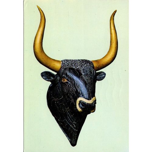 Carte Postale Crète Musée D'héraclion Tête De Taureau