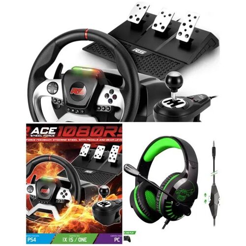 Casque PC GAMER - SPIRIT OF GAMER - PRO Race Pro 1080RS - Son 2.0 - Micro omnidirectionnel - Volant inclus