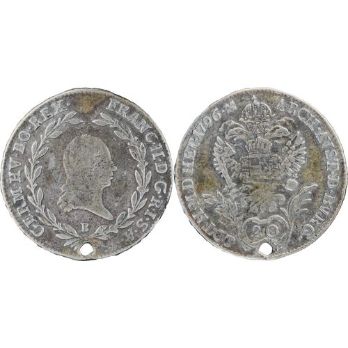Autriche - 1796 - 20 Kreuzers François Ii - Kremnika (B) - 1 099 000 Ex. - Percée - 21-025