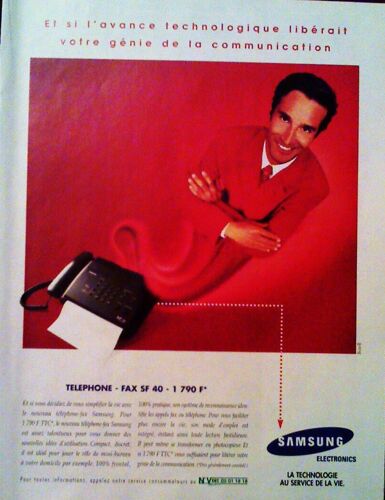 (Pub) Publicité Ancienne (Novembre 1995) Pour Le " Téléphone Fax Sf 40 " De " Samsung Électronics "