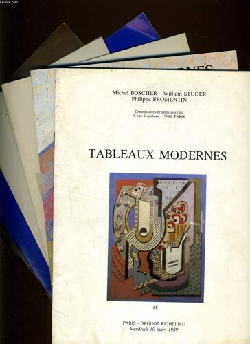 Lot De 6 Catalogues De Vente Aux Encheres : Bijoux D'artistes, Sculptures, Peintures, Tableaux Modernes, Art Nouveau, Art Déco, Estampes Moderne, Tableaux Dessins Mordernes Et Anciens,