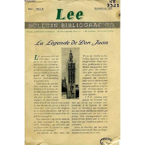 Lee, Boletin Bibliografico, Año I, N° 6, Dic. 1947, La Legende De Don Juan