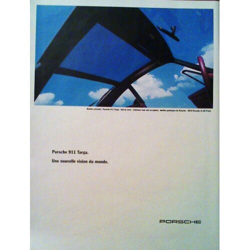 (Pub) Publicité Ancienne (Novembre 1995) Pour La " Porsche 911 Targa "