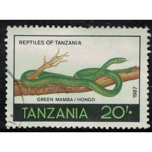 Tanzanie 1987 Oblitéré Used Reptile Serpent Green Mamba Vert Hongo Su