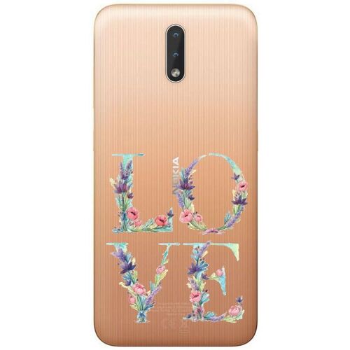 Coque Nokia 2.3 Love coquelicot fleur pastel violet
