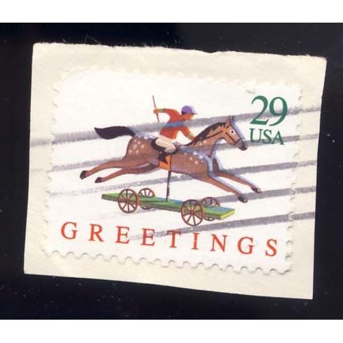 Timbre U S A, Greetings Cheval De Bois, 29 Cents, Oblitéré
