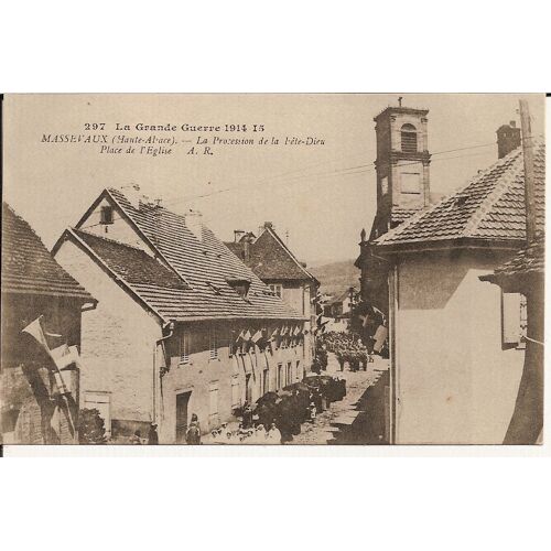 Massevaux, La Procession De La Fête-Dieu, Place De L'eglise
