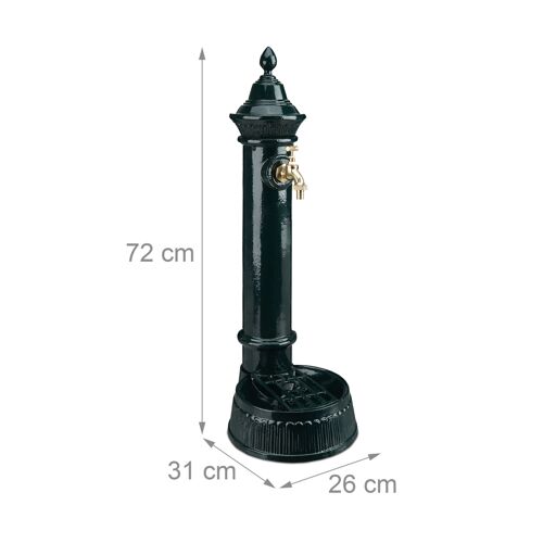 Relaxdays Fontaine De Jardin Antique Design Nostalgique Antiquité Aluminium Jardin Robinet
