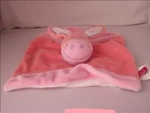 Doudou Peluche Ane Tex Plat Rose
