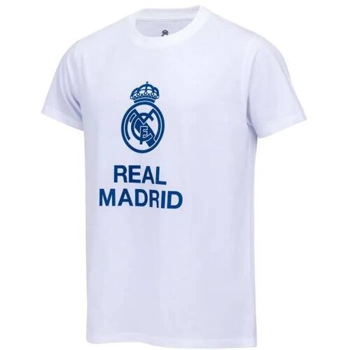 S - T-Shirt - Real Madrid - Collection Officielle - Blanc - Manches Courtes - 100% Coton