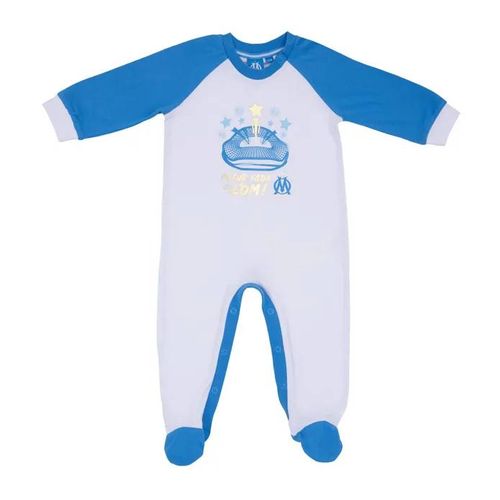 12 Mois - Grenouillère Bébé Garçon - Olympique De Marseille - Om - Coton - Bleu - Produit Officiel