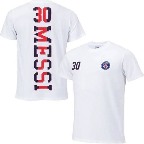 Xl - T-Shirt - Psg - Lionel Messi - Blanc - Manches Courtes - Adulte