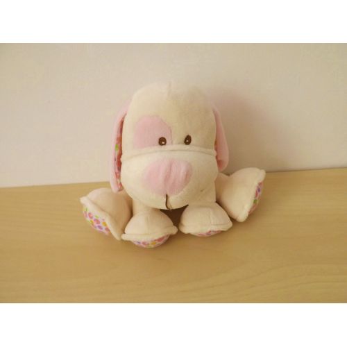 Peluche Chien Blanc Rose Bulles Gipsy