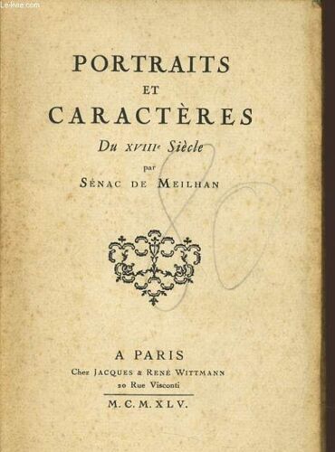 Portrait De Caracteres Du Xviiie Siècle