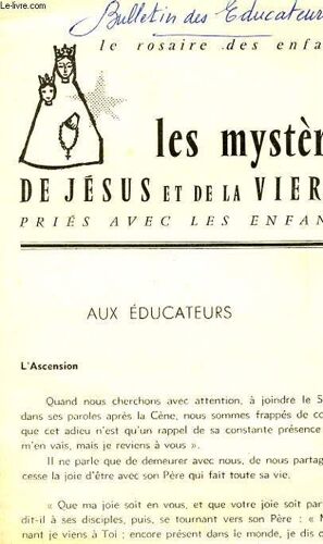 N° 12 - Les Mysteres De Jesus Et De La Vierge, Prie S Avec Les Enfants