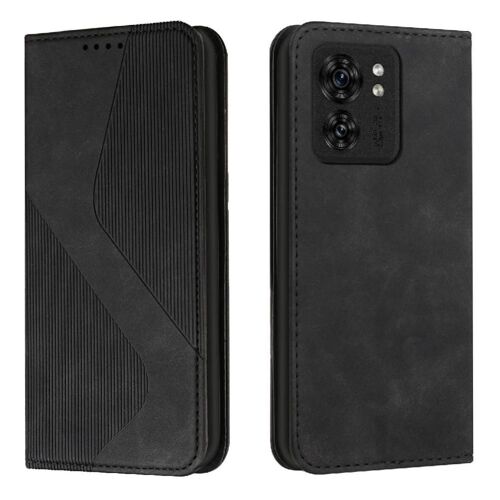 Étui Pour Motorola Moto Edge 40 Cuir Pu Magnétique Titulaire De Fentes Pour Cartes Folio Flip Portefeuille Portefeuille, - Noir