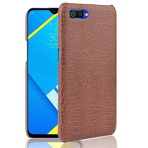 Étui Pour Classique Élégant Realme C2/Oppo A1k Anti Éraflure Compatibilité Mode Classique D'alligator Housse De Protection - Le Brun