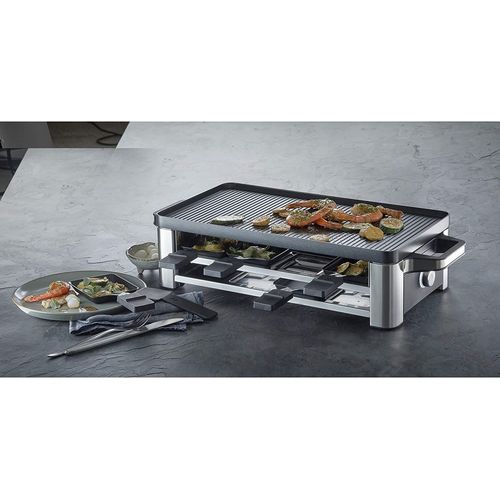 Appareil À Raclette Multifonctions 3 En 1 Pour 8 Personnes 1500w Noir Gris