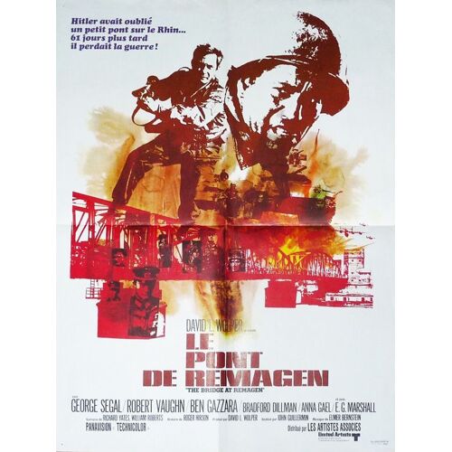 Le Pont De Remagen (The Bridge At Remagen) - Véritable Affiche De Cinéma Pliée - Format 60x80 Cm - De John Guillermin Avec George Segal, Robert Vaughn, Ben Gazzara - 1969 #