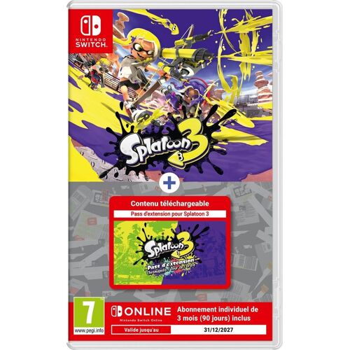 Splatoon 3 + Pass d'extension (code de téléchargement) + 1 Abonnement 3 mois Nintendo Switch Online