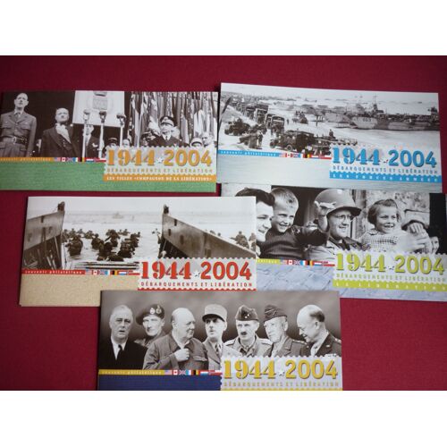 5 Souvenisr Philatéliquse Débarquements Et Libération Oblitération 1 Er Jour -