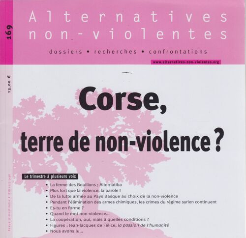 Alternatives Non-Violentes 169 : Corse, Terre De Non-Violence