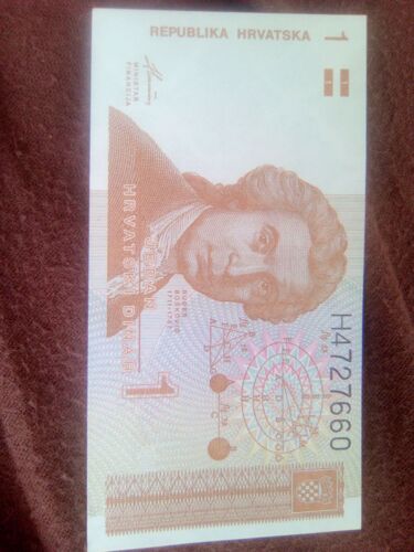 Billet 1 Dinar Croatie 1991
