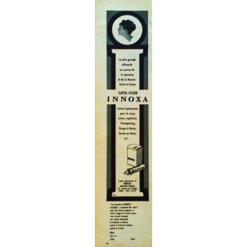 (Pub) Publicité Ancienne (Mars 1963) Pour La Gamme De Produits De Beauté " Innoxa " À L'huile De Vison (Magasin-Conseil 22 Avenue De L'opéra Paris)