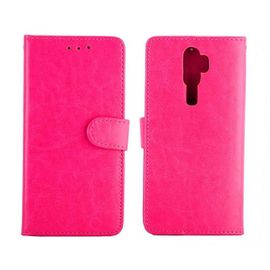 Flip Étui Pour Oppo A5 2020/Oppo A9 2020 Cuir Pu Fermeture Magnétique Titulaire De La Carte Antichoc Bicelle - Rose Rouge