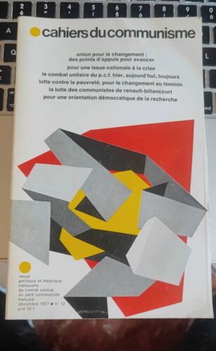 Cahiers Du Communisme -Numéro12 - Revue Politique Et Théorique Mensuelle Du Parti Communiste Français - Décembre 1977