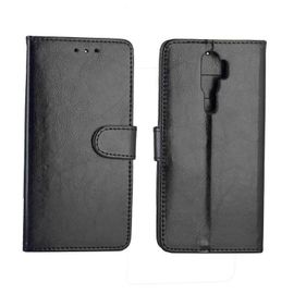 Flip Étui Pour Oppo A5 2020/Oppo A9 2020 Cuir Pu Fermeture Magnétique Titulaire De La Carte Antichoc Bicelle - Noir