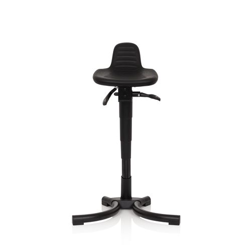Tabouret Assis-Debout / Tabouret De Travail Top Work 34 Noir Mousse Métal Hjh Office
