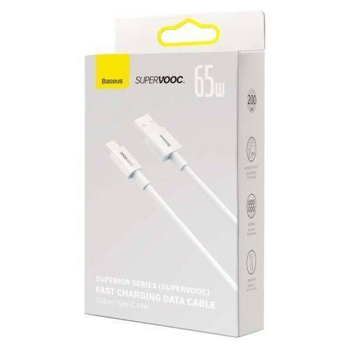 Baseus Type-c Superior Series Supervooc 65w, 2m White (cays001002)