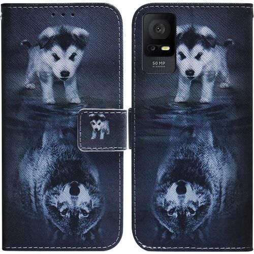 Flip Étui Pour Tcl 408/T506d Fentes Pour Cartes Cuir Pu Portefeuille Fermeture Magnétique Peint - C7