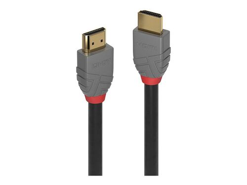 Lindy Anthra Line - Ultra High Speed - câble HDMI avec Ethernet - HDMI mâle pour HDMI mâle - 50 cm - triple blindage - noir - rond, support Dolby DTS-HD Master Audio, support Dolby TrueHD...