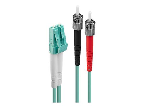 Lindy - Cordon de raccordement - ST multi-mode (M) pour LC multi-mode (M) - 2 m - fibre optique - duplex - 50 / 125 microns - OM3 - sans halogène
