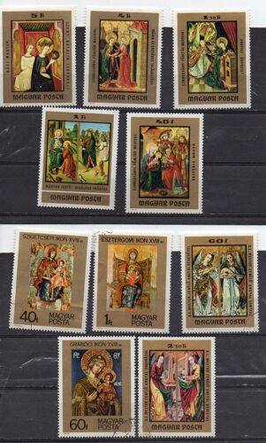 Hongrie- Lot De 5 Timbres Neufs Et 5 Timbres Oblitérés- Peintures Religieuses