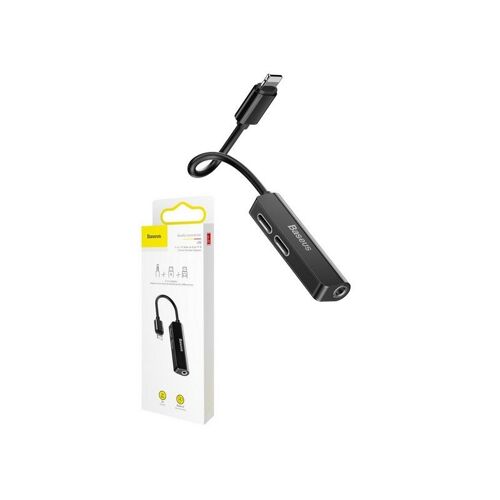 Adaptateur Baseus L52 Lightning vers x2 Lightning et Prise Jack 3.5mm Noir (CALL52-01)
